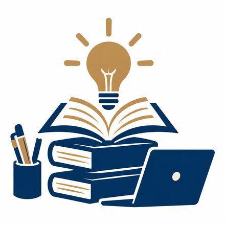 Bücher, Laptop und Glühbirne